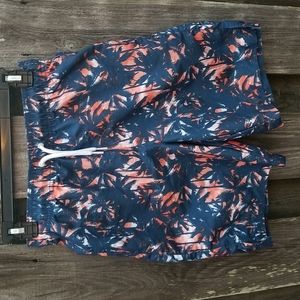 NEW Boy's Tropical Print Swim Trunks